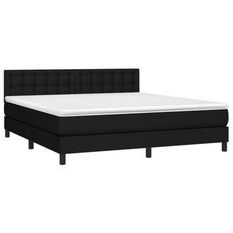 vidaXL Vidaxl - Cama Box Spring Con Colch&oacute;n Tela Negro 180x200 Cm