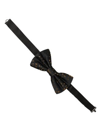Dolce & Gabbana Silk Speckle Pattern Bow Tie - Black