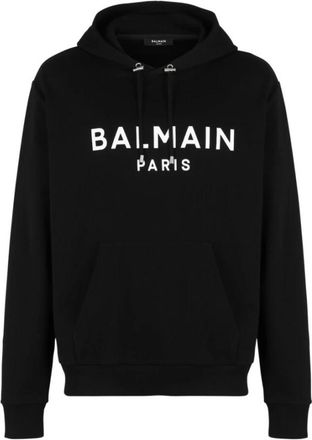 Balmain Logo Hoodie - Heren - Hoodies - Zwart - S - Katoen - Hoodies & sweatvesten