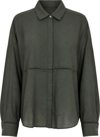 Pomandere Fashion Shirt - Dames - Overhemden - Groen - S - Katoen - Overhemden