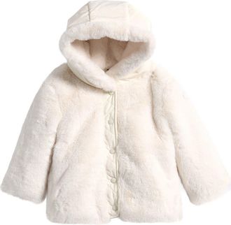 Moncler Kids Viona Faux Fur Jacket in White at Nordstrom, Size 18-24M