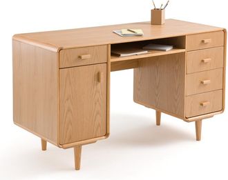 La Redoute Interieurs Bureau met dubbele sokkel in eikenfineer, Miji