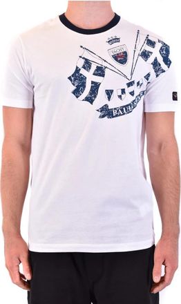 Paul & Shark Wit Katoenen T-Shirt Gemaakt in Portugal - Heren - T-shirts - Wit - 2XL - Katoen - Tops