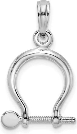 Diamond2Deal 14k Gold 3-D Small Shackle Link with Moveable Screw Charm Pendant