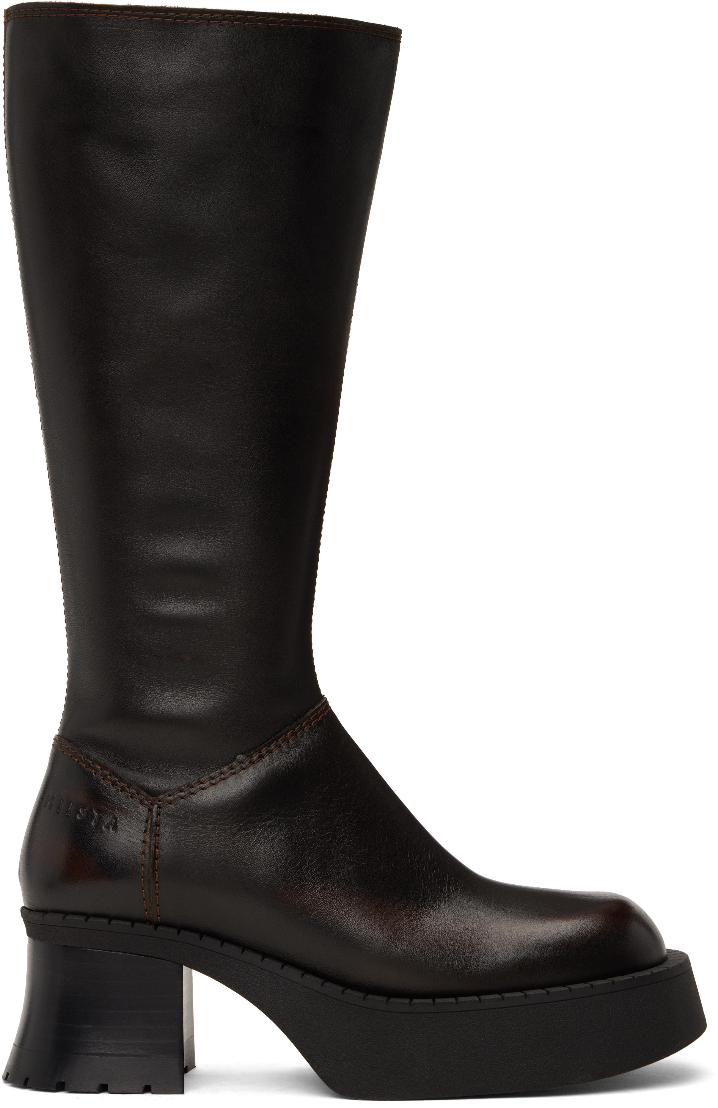 【関税込み】Miista バーガンディ Flabia ブーツ Burgundy Flabia Boots by Miista on Sale