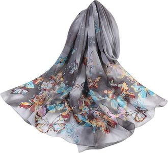 Generic items under 2 pounds items under 1 pound Scarf for Women Uk Long Scarf Women Flower Wrap 160 * 50cm Silk Scarves Shawl Print Simulation Soft Scarf Lon