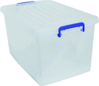 MSV Caja De Almacenamiento Con Ruedas Pp Blanco Transparente 81l Msv