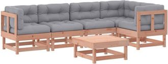 vidaXL Juego De Muebles Jard&iacute;n 6 Pzas Y Cojines Madera Abeto Douglas Vidaxl
