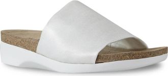 Munro Womens Casita Slide Sandal In Metallic White Shimmer