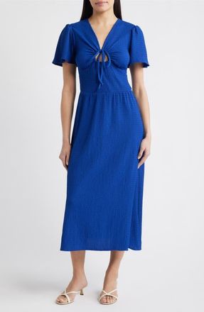 Loveappella Keyhole Midi Dress in Royal at Nordstrom, Size X-Small