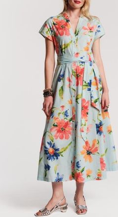 Frances Valentine Eve Dress Georgia Print in Light Blue/multi at Nordstrom, Size X-Large