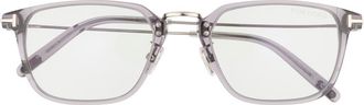 Tom Ford 54mm Rectangular Sunglasses in Shiny Dark Ruthenium /Smoke at Nordstrom Rack