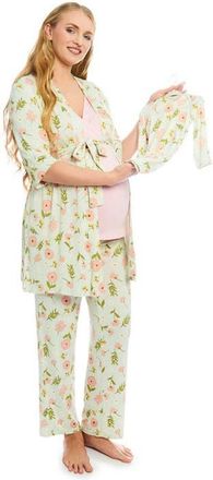 Everly Grey Analise During & After 5-Piece Maternity/Nursing Sleep Set for Mom & Baby in Carnation at Nordstrom, Size X-Small