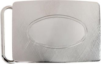 Trafalgar Store 30mm Oval Signet Brass Based Compression Belt Buckle in Silver at Nordstrom