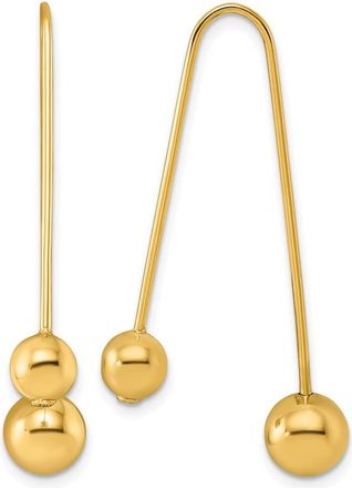 Diamond2Deal 14K Yellow Gold Polished Hollow Threader Drop Earrings