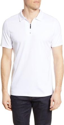 Robert Barakett Georgia Zip Polo in White at Nordstrom, Size Xx-Large