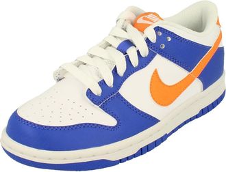 Nike Dunk Low GS Trainers FN7783 Sneakers Shoes (UK 4 US 4.5Y EU 36.5, Blue Joy Bright Mandarin White 400)