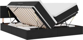 vidaXL Cama De Almacenamiento Led Con Colch&oacute;n Negro 180 X 200 Cm Vidaxl