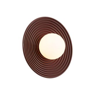 QAZQA Qazqa L&aacute;mpara De Techo Retro Rojo Oscuro Con Cristal Opal - Lila