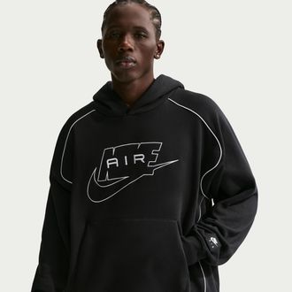 Nike Mens Air Fleece Pullover Hoodie in Black | IF1266-010