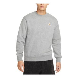Nike Jordan Air Jordan Classic Flying Solid Color Fleece Lined Round Neck Sweatshirt Carbon Grey FD0594-091