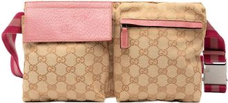 Gucci Pre-owned Gucci GG Canvas Web Double Pocket Belt Bag Ladies 28566.002122