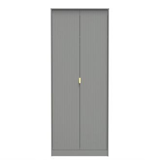 Welcome Furniture Breda Ready Assembled 2 Door Wardrobe in Dusk Grey - Welcome Furniture | TJ Hughes