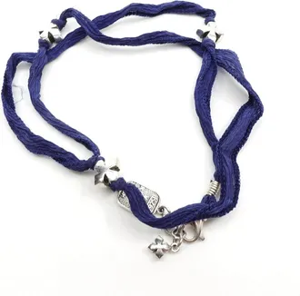 King Baby Studio Womens Multi Wrap Silk Cross Bracelet In Indigo