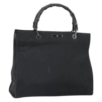 Gucci Pre-owned Bamboo tote bag - Dames - Vintage Handtas - Zwart - ONE Size - Nylon - Vintage