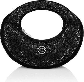 Philipp Plein Suede Mini Handle Bag Strass