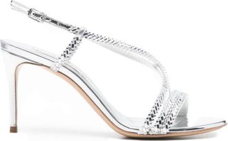 Casadei Silver Criss-cross Heels
