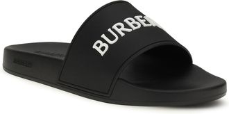 Burberry Womens Logo Slippers Black-White Sandal Black/white