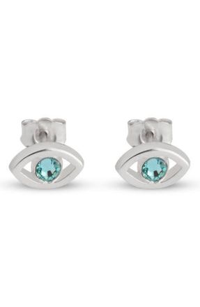 MELANIE MARiE Evil Eye Birthstone Stud Earrings in Sterling Silver at Nordstrom