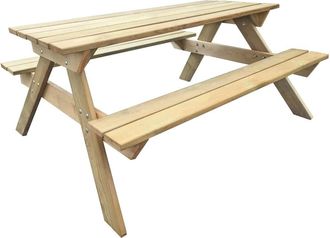 vidaXL Vidaxl Mesa De Picnic De Madera De Pino 150x135x71,5 Cm