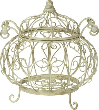 OEM Frutero De Metal Blanco Calado Al Estilo Provenzal
