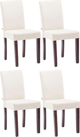 Clp Juego De 4 Sillas De Comedor Ina De Tela Crema Cappuccino