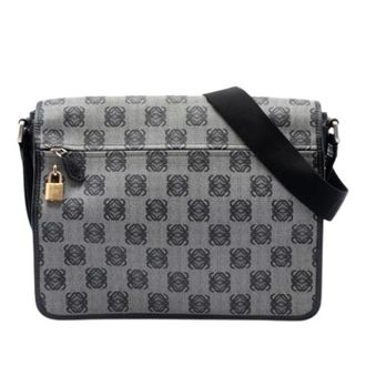 Loewe Pre-owned Cross Body Bags, female, Gray, Size: ONE SIZE Pre-owned Coated Canvas Crossbody Bag