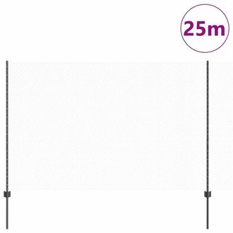 Berkfield Home Modern Fence Posts 22 pcs U-Channel Grey 160 cm Steel, Hexagon Fe