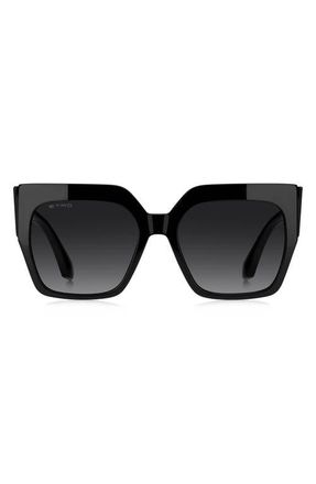 Etro 57mm Square Sunglasses in Black/Dark Grey Sf at Nordstrom