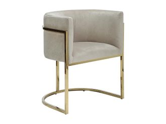 Pascal Morabito Silla con brazos PERIA de Pascal MORABITO - Terciopelo y metal - Beige y dorado