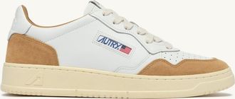 Autry MEDALIST LOW SNEAKERS IN WHITE LEATHER AND COPPER SUEDE