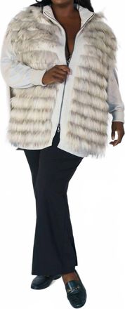 Tricot Chic Faux Fur Vest - Plus In Cream
