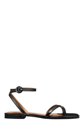Margaux Eyewear The Flat Sandals in Black Nappa at Nordstrom, Size 39.5