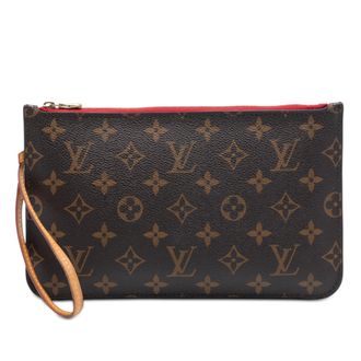 Louis Vuitton Pre-owned Womens Monogram Neverfull Pouch Mm - Brown Textile - One Size
