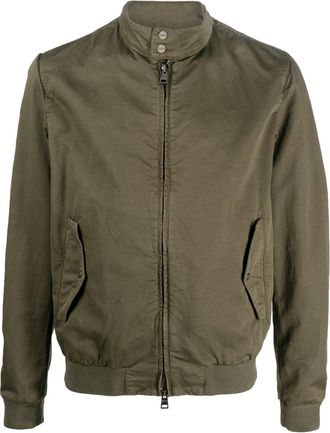 Herno Cazadora cotton-linen bomber jacket - men - Cotton/Linen/Flax - 56 - Green