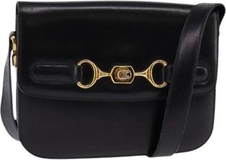 Celine Pre-owned Cross Body Bags, female, Black, Size: ONE SIZE Pre-owned Vintage Leather Crossbody Bag