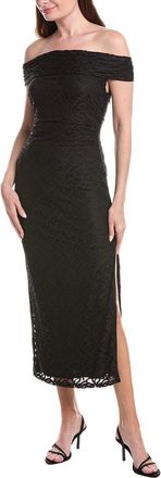 Adrianna Papell Off-The-Shoulder Lace Midi Dress