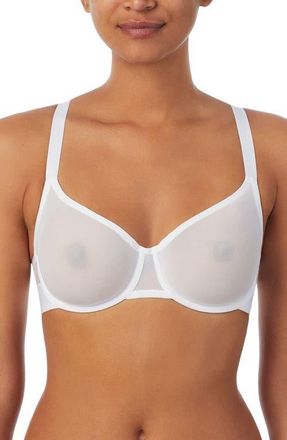 DKNY Sheer Mesh Unlined Bra in White at Nordstrom, Size 32Dd