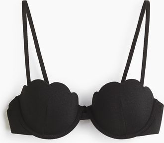 H&M Wattiertes Balconette-Bikinitop - Schwarz