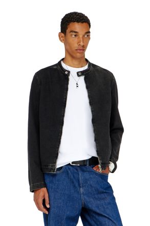Diesel Moto jacket in clean-wash denim - Denim Jackets - Man - Black